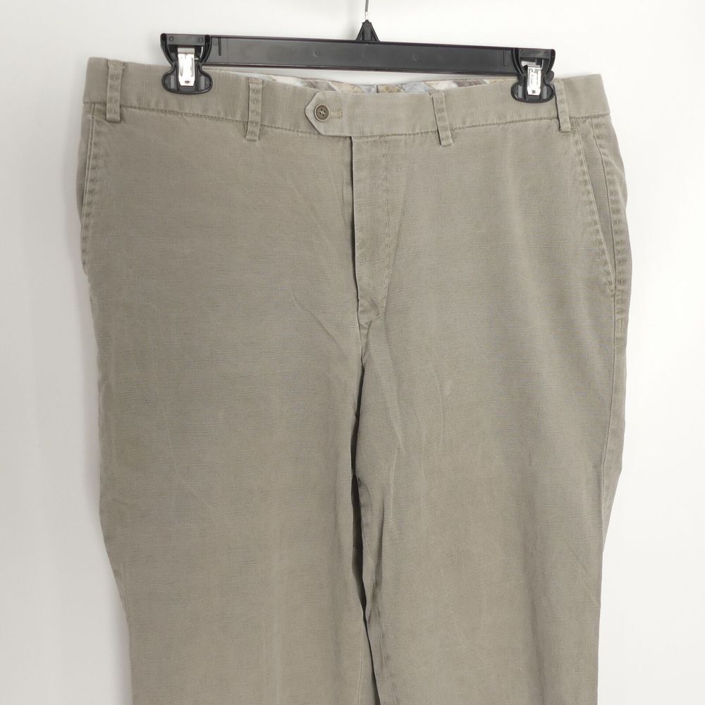 Hiltl‎ Cotton Blend Chino Casual Pants Flat Front Khaki Men's 38x31
